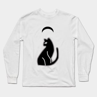 cat and moon Long Sleeve T-Shirt